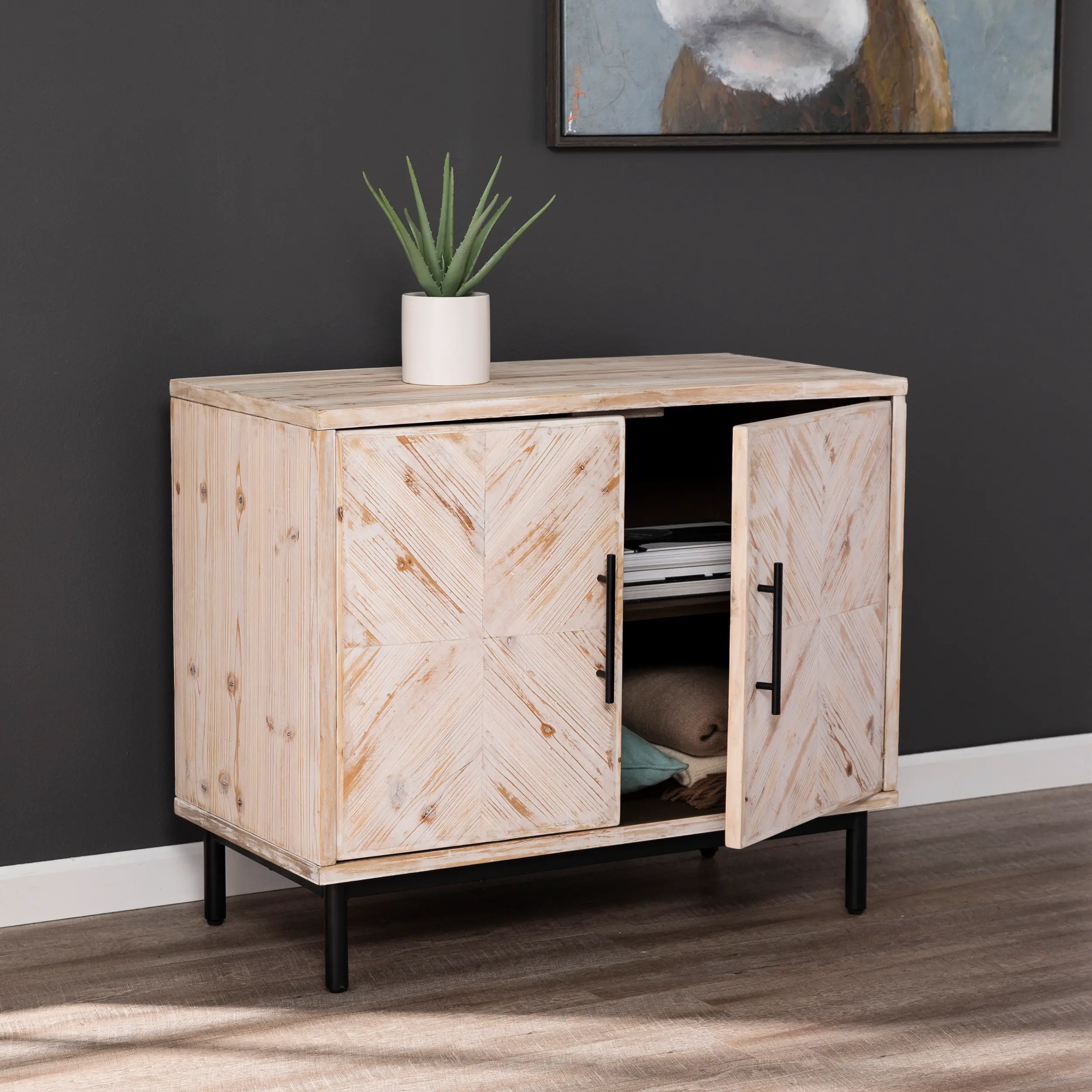 HZ1077505 Eslanton Farmhouse Light Wood Cabinet-2