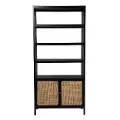 HZ1096138 Carondale Black & Rattan Bookcase