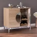 HZ1114405 Northdom Light Brown Bar Cabinet with Wine Storage