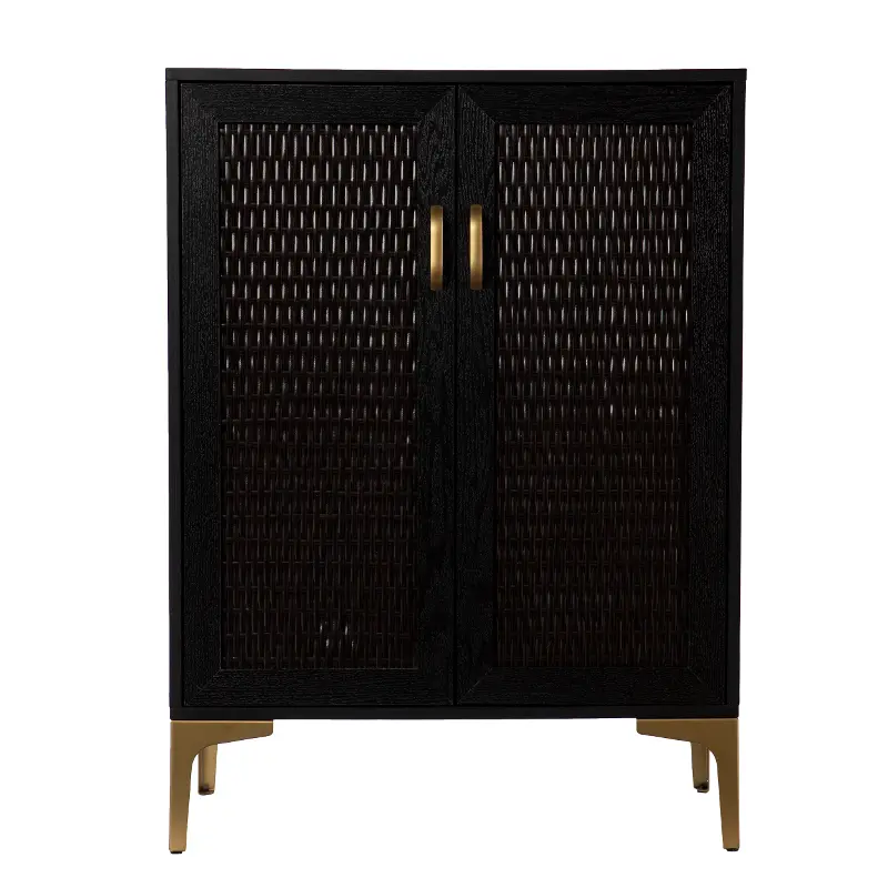 Rolliston Black and Gold Bar Cabinet