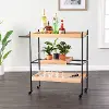 HZ1167040 Claverdon Light Brown Rolling Bar Cart