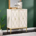 HZ1219541 Marradi White & Gold Accent Cabinet