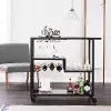 HZ8813 Holly & Martin Zephs Black Bar Cart with Smoked Mirror