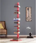 HZ9492 Stewartby Poppy Red Spine Tower Bookshelf