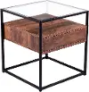 OC1014106 Olivern Glass-Top Industrial End Table