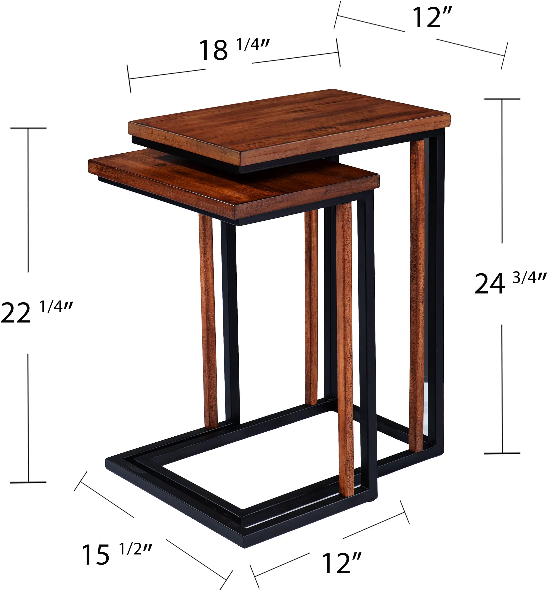 OC1092104 Sabanti Industrial Nesting C-Tables – Set of 2-7