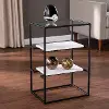 OC1098306 Paignton Black & White Glass-Top End Table