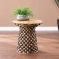 OC1118006 Bogardy Black & Brown Woven Accent Table
