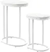 OD1089804 Vicanno White Terrazzo Outdoor Nesting Tables, Set of 2
