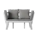 OD1167609 Dolavon White and Gray Outdoor Convertible Lounge Chair