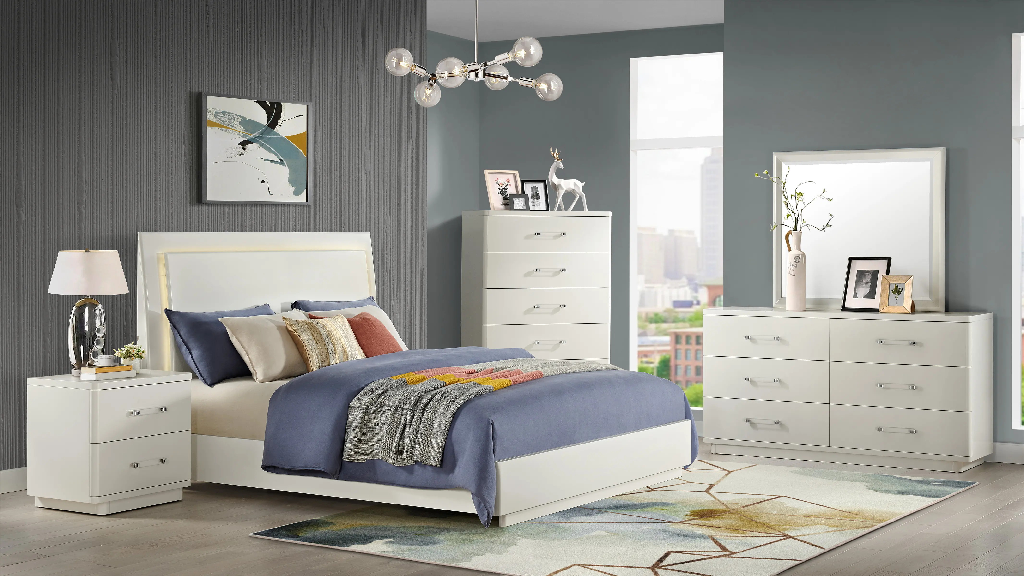 Miami White Queen Bed-4