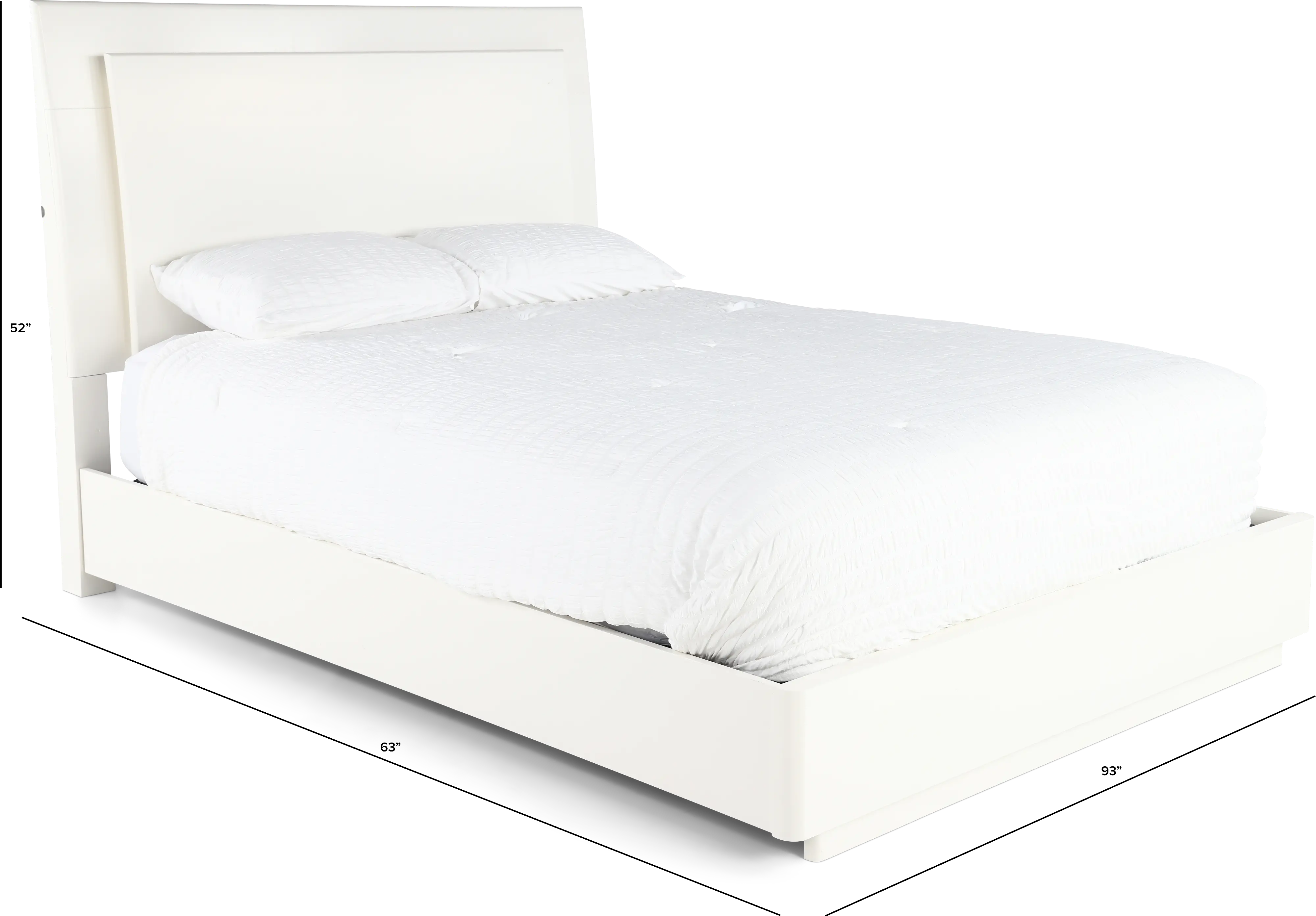 Miami White Queen Bed-3