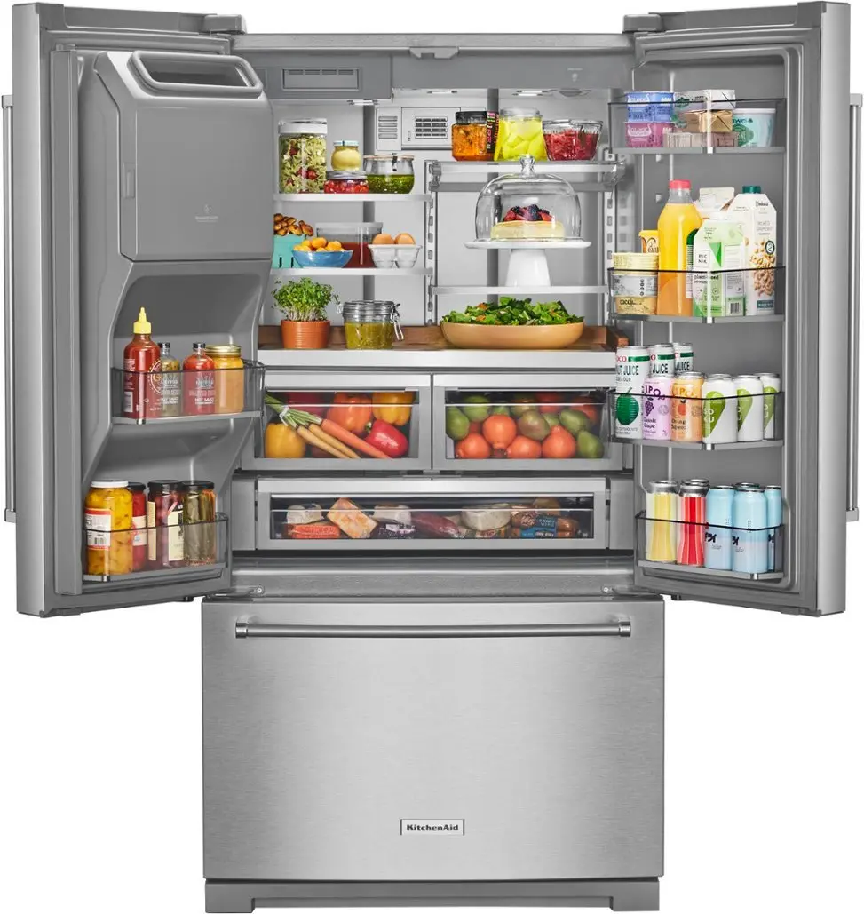 KRFF577KPS KitchenAid 27 Cu. Ft. 3-Door Refrigerator with External Ice and Water Dispenser – Stainless Steel-4