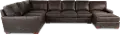 Mayfair Java Brown Leather 4 Piece Sectional