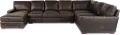 Mayfair Java Brown Leather 4 Piece Sectional