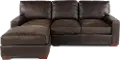 Mayfair Java Brown Leather 2 Piece Sectional