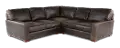 Mayfair Java Brown Leather 3 Piece Sectional
