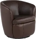Barolo Dark Brown Leather Swivel Club Chair