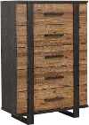 Gildone Natural and Dark Brown Chest of Drawers
