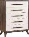 Sophia Walnut Brown and White Chest of Drawers
