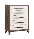 Sophia Walnut Brown and White Chest of Drawers