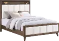 Sophia Walnut Brown and White Queen Bed
