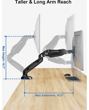 ErgoAV Gas Spring Mounting Arm For Monitors 13 to 27 -3