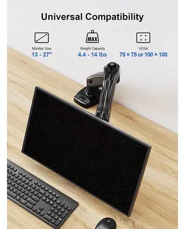 ErgoAV Gas Spring Mounting Arm For Monitors 13 to 27 -4