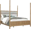 Escape Natural Oak Queen Poster Bed