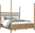 Escape Natural Oak Queen Poster Bed
