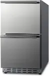 Summit 18  Wide Double Drawer Refrigerator - Panel Ready