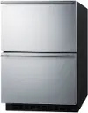 Summit 24  Wide Double Drawer Refrigerator & Freezer - Stainless Steel