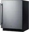 Summit 24  Wide Built-In Compact Refrigerator - Stainless Steel