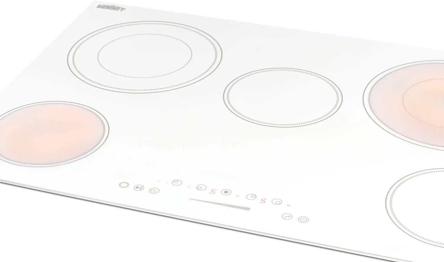 Summit 36 Wide 208-240V 5-Burner Electric Cooktop - White-3