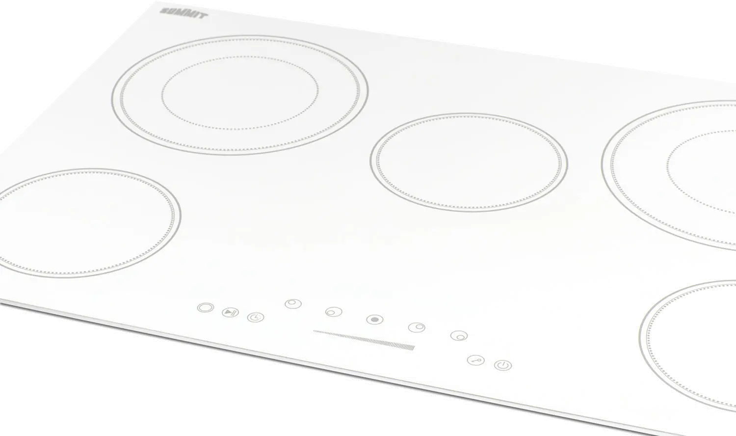 Summit 36 Wide 208-240V 5-Burner Electric Cooktop - White-4