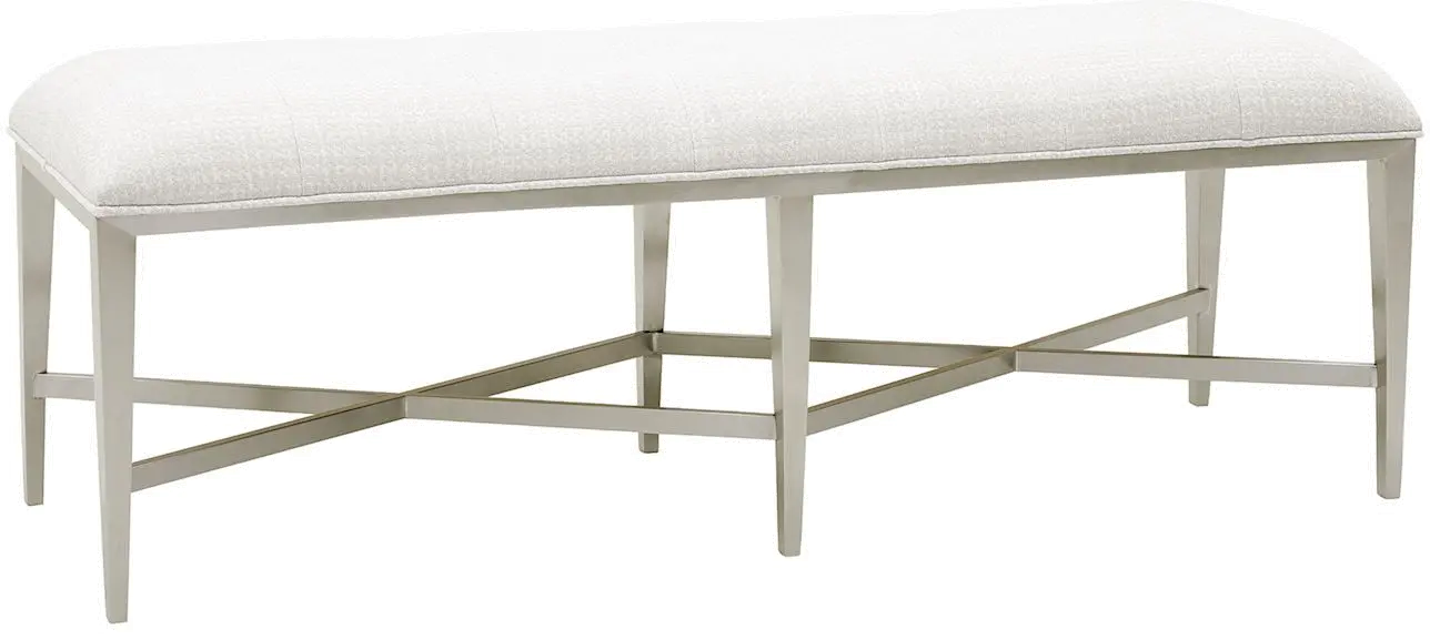 Ashby Place White and Silver Bed Bench-1
