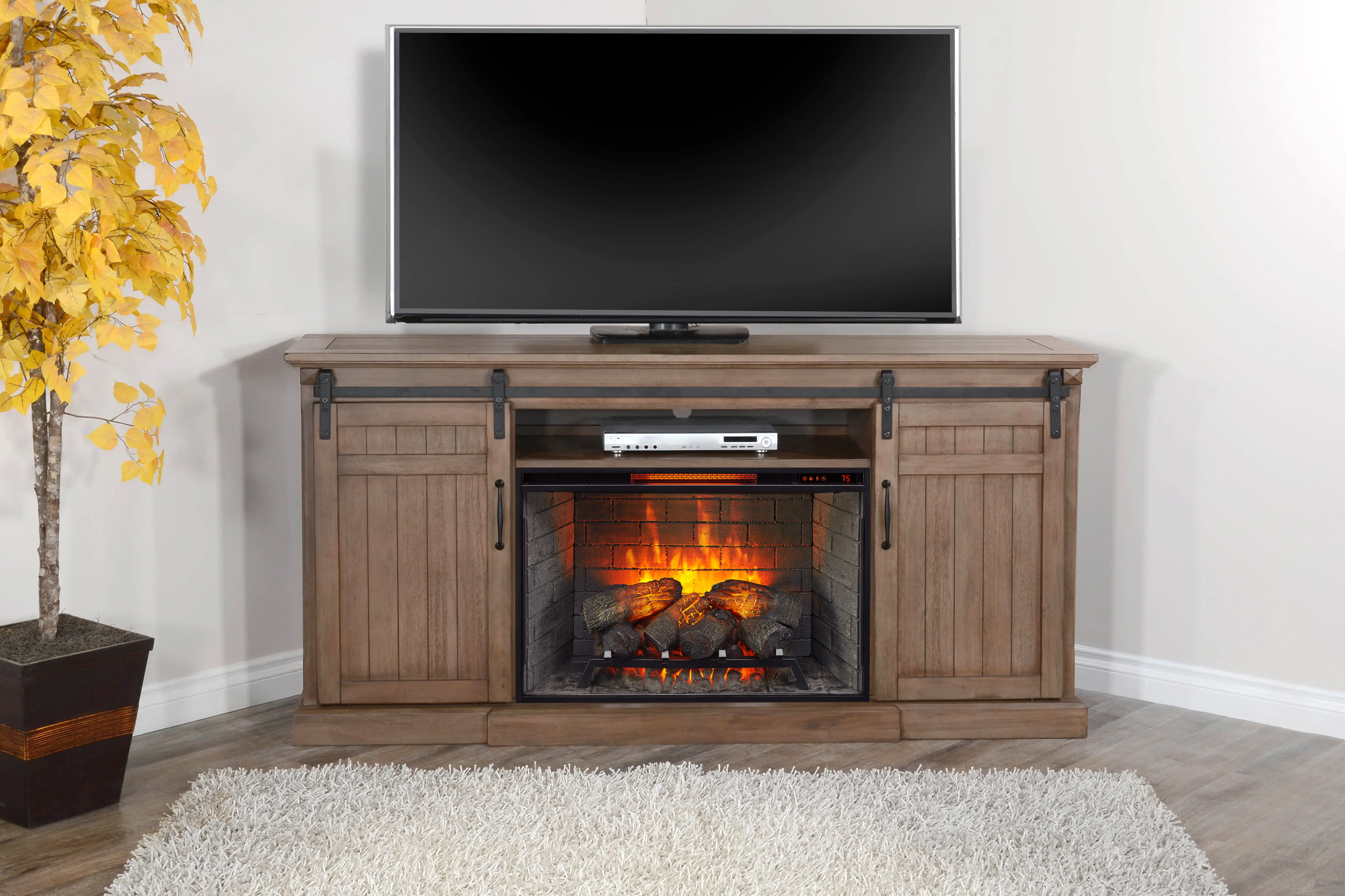 Buck Brown 78 Fireplace TV Stand-10