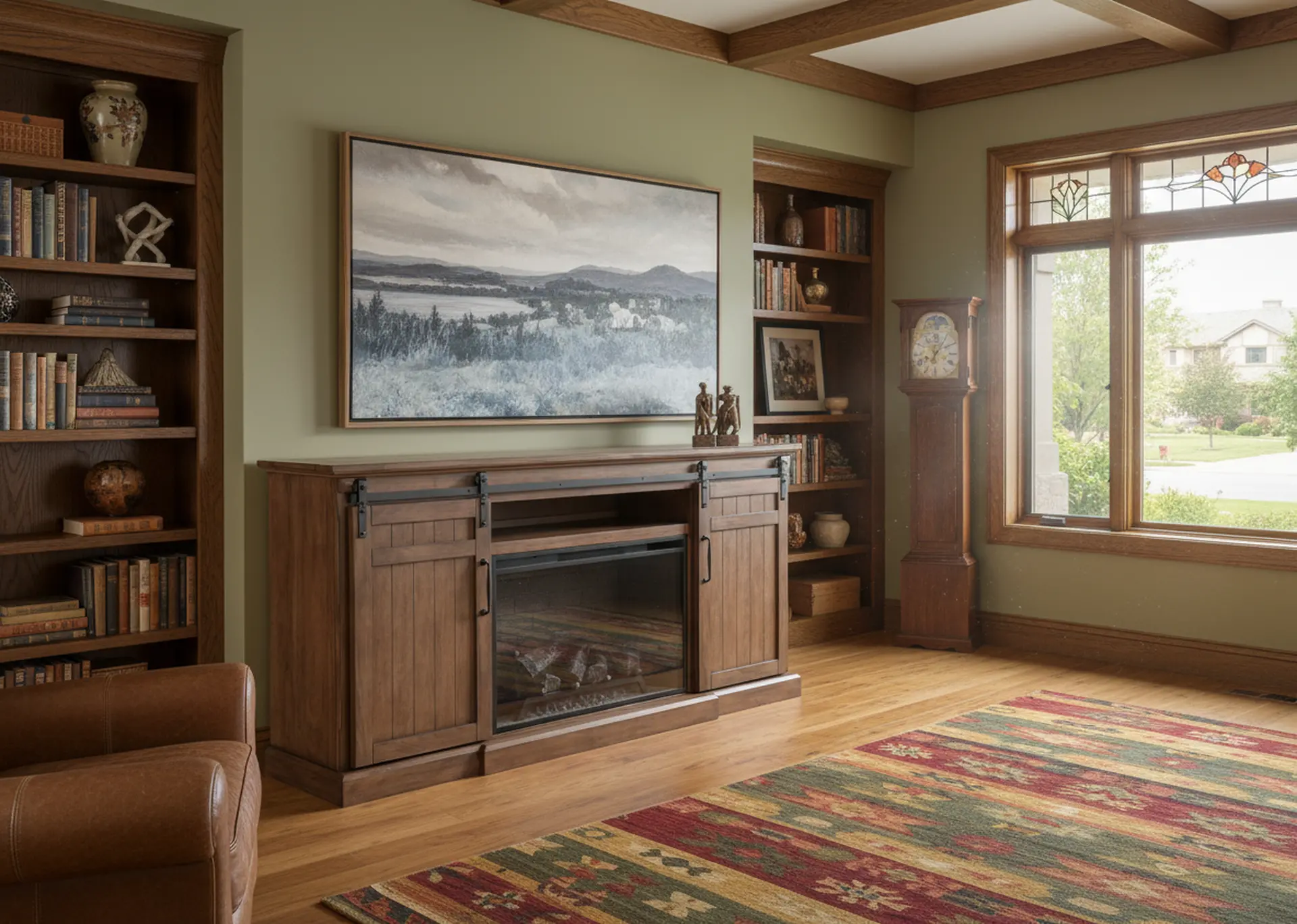 Buck Brown 78 Fireplace TV Stand-2