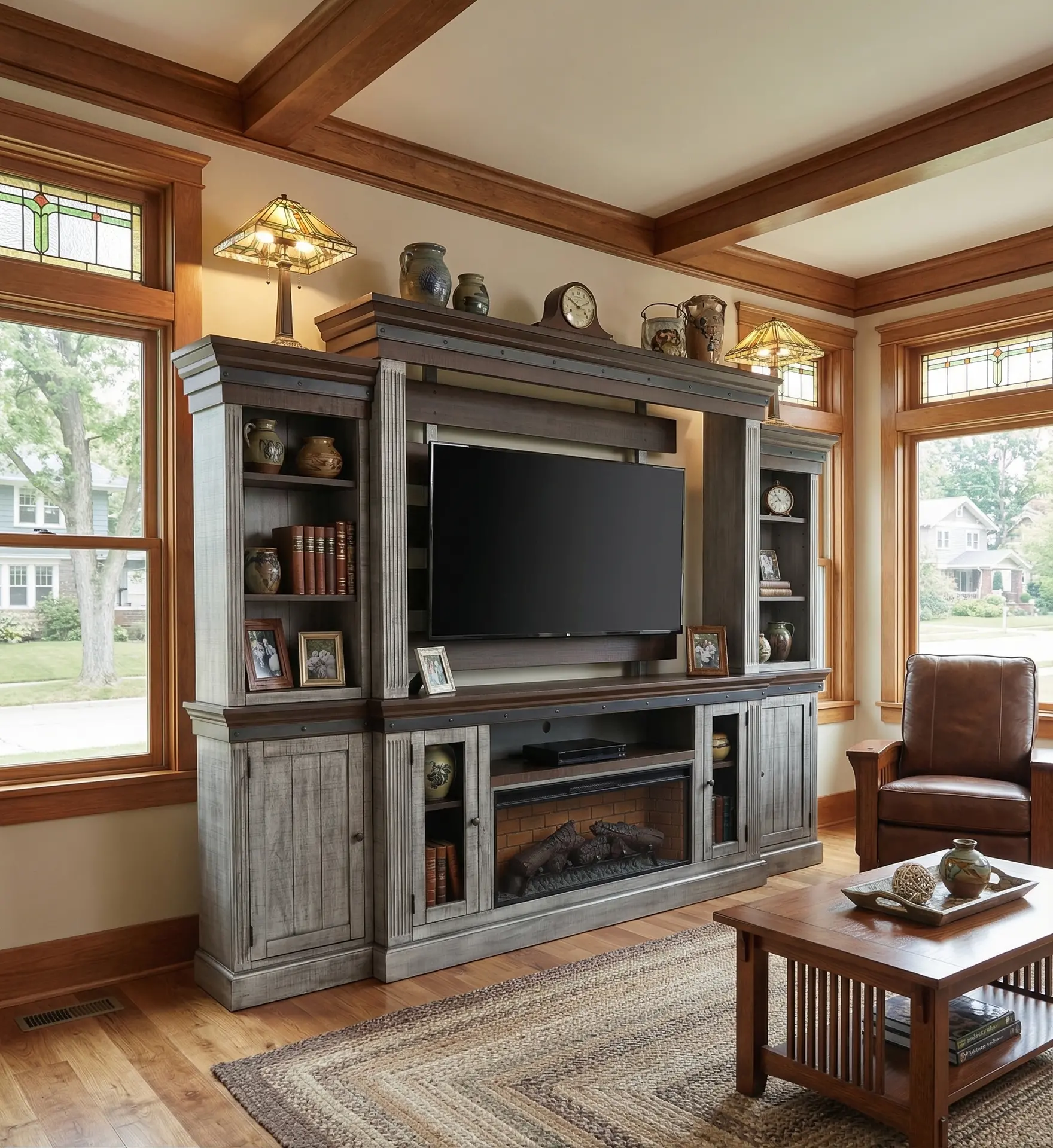 Avalon Gray Fireplace Entertainment Center-10