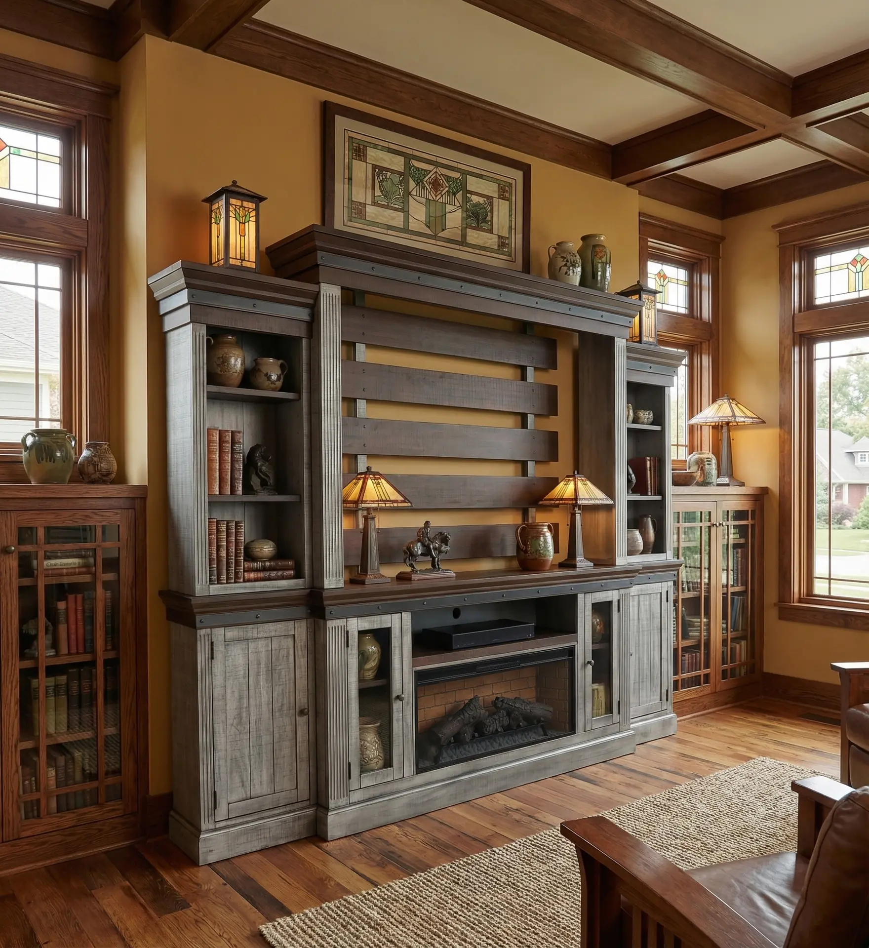 Avalon Gray Fireplace Entertainment Center-2