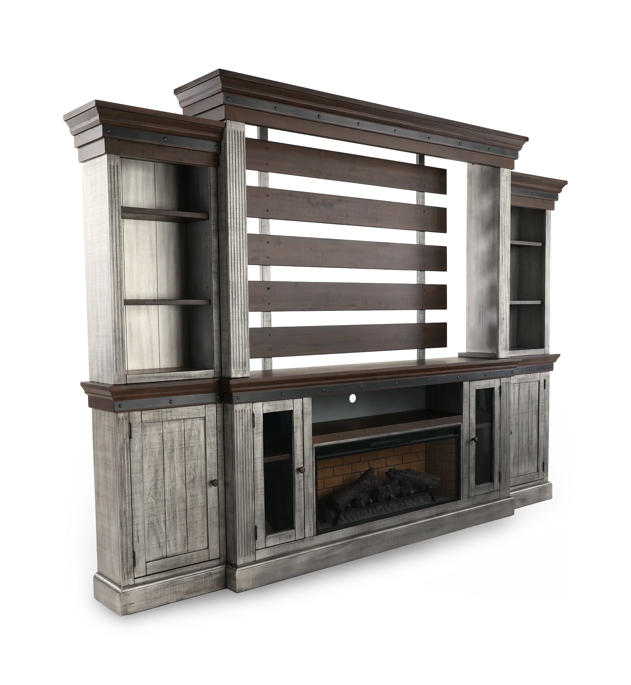 Avalon Gray Fireplace Entertainment Center-4