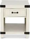 White River White Single Drawer End Table
