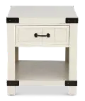 White River White Single Drawer End Table