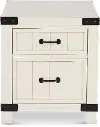 White River White Two Drawer End Table
