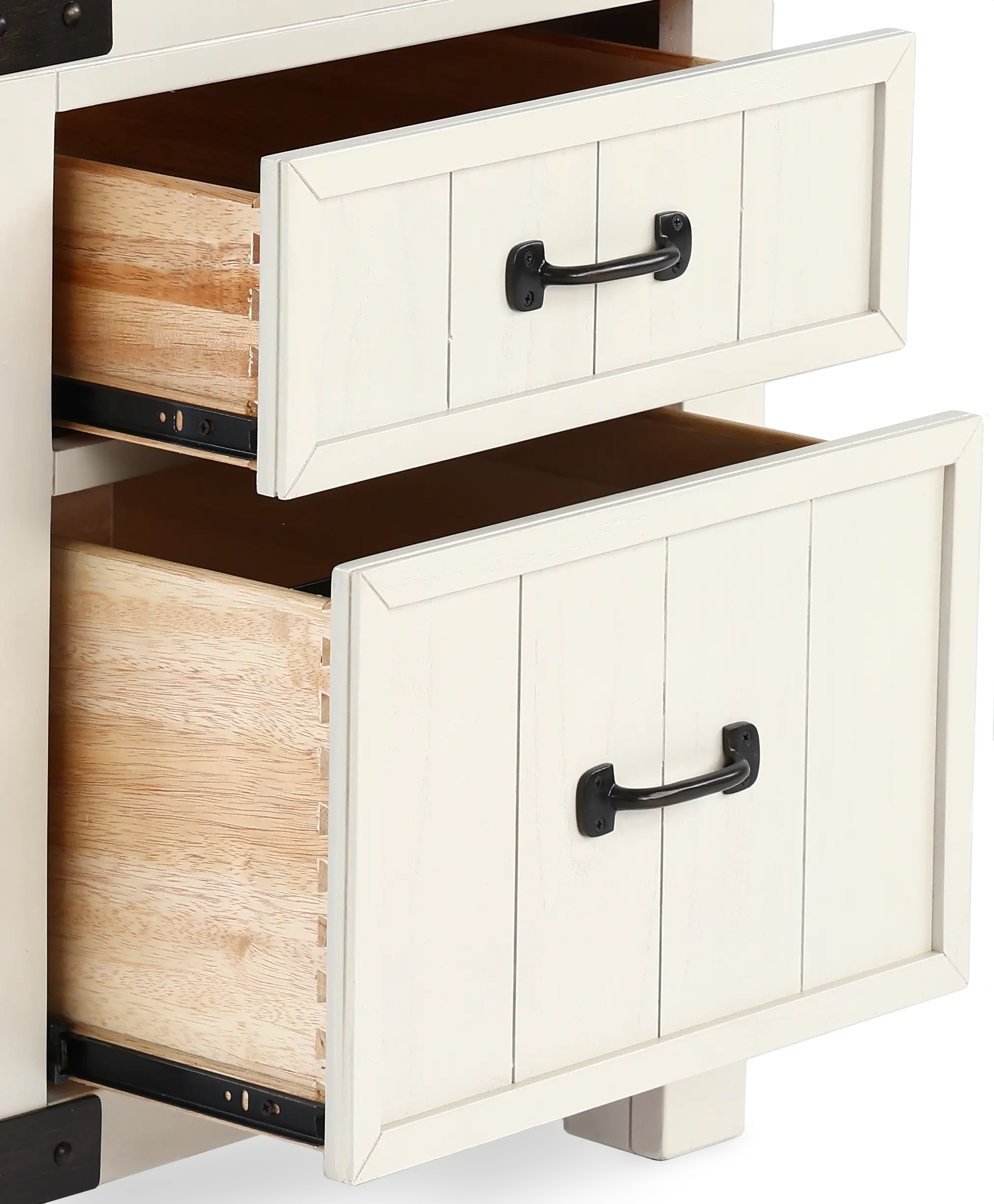 White River White Two Drawer End Table-6