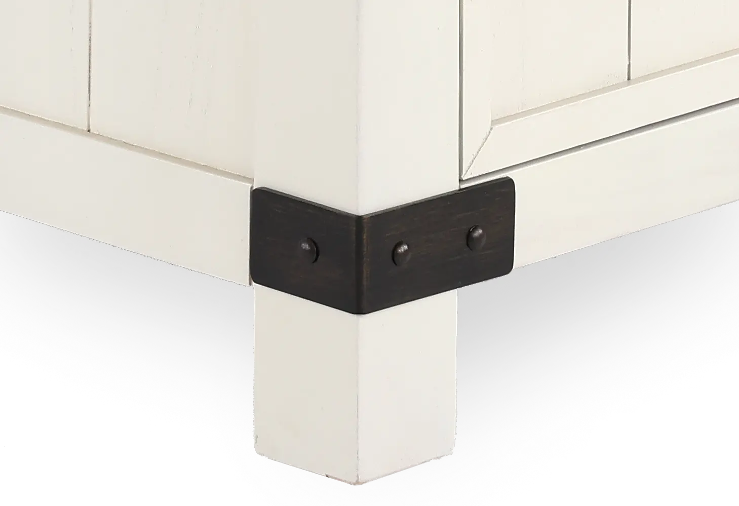 White River White Two Drawer End Table-7