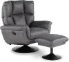 Owen Charcoal Swivel Chair and Ottoman