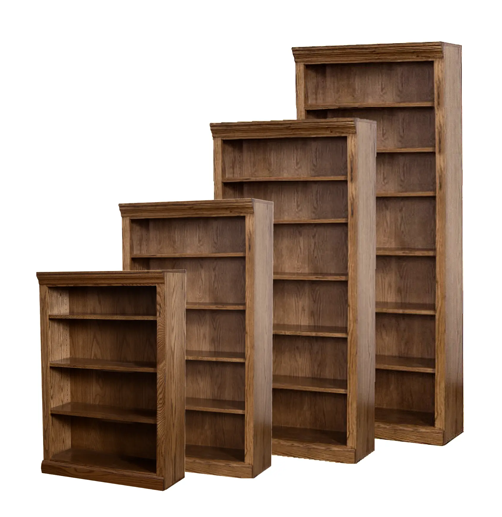 Jackson Rustic Oak 72 Inch Bookcase-1