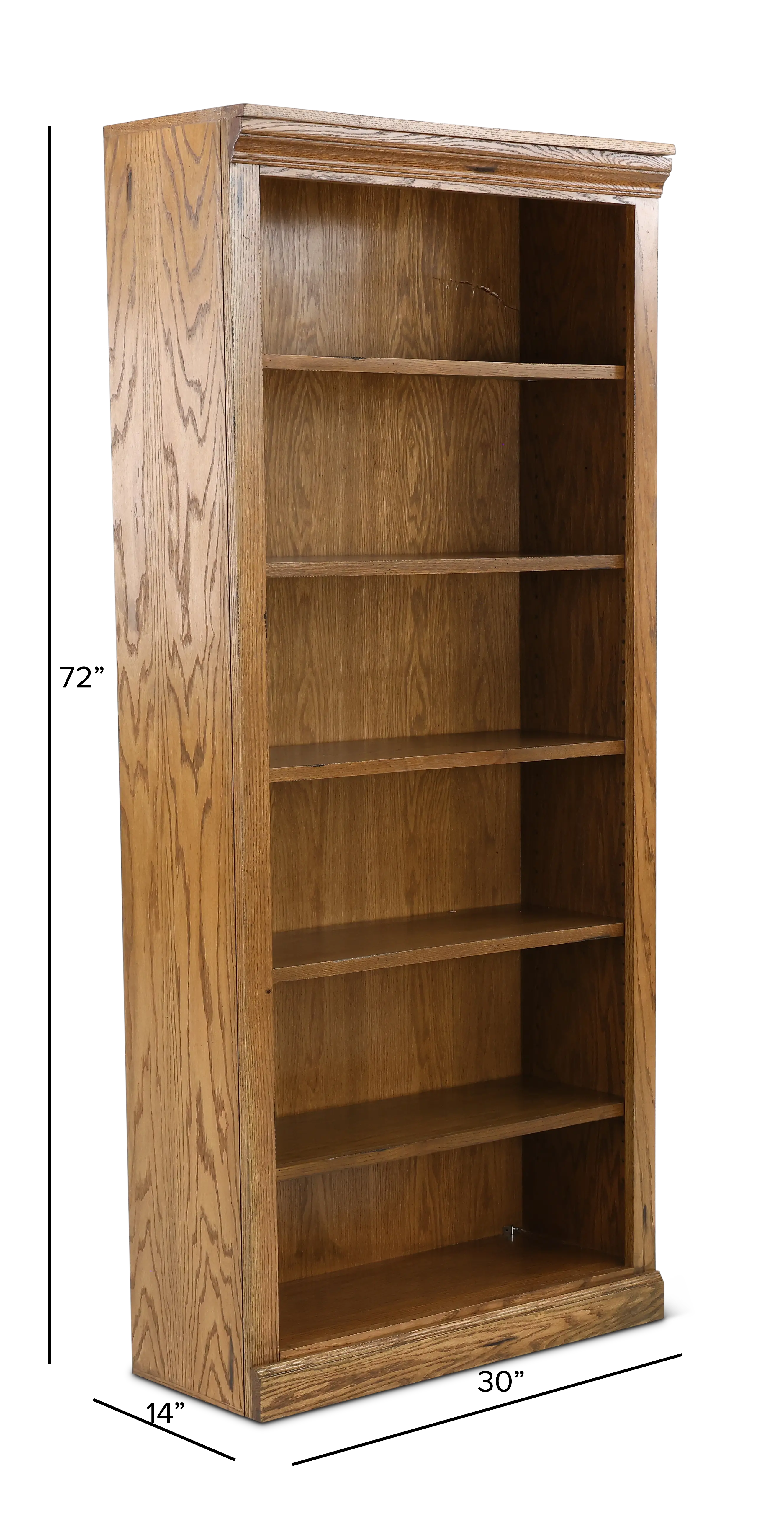 Jackson Rustic Oak 72 Inch Bookcase-3