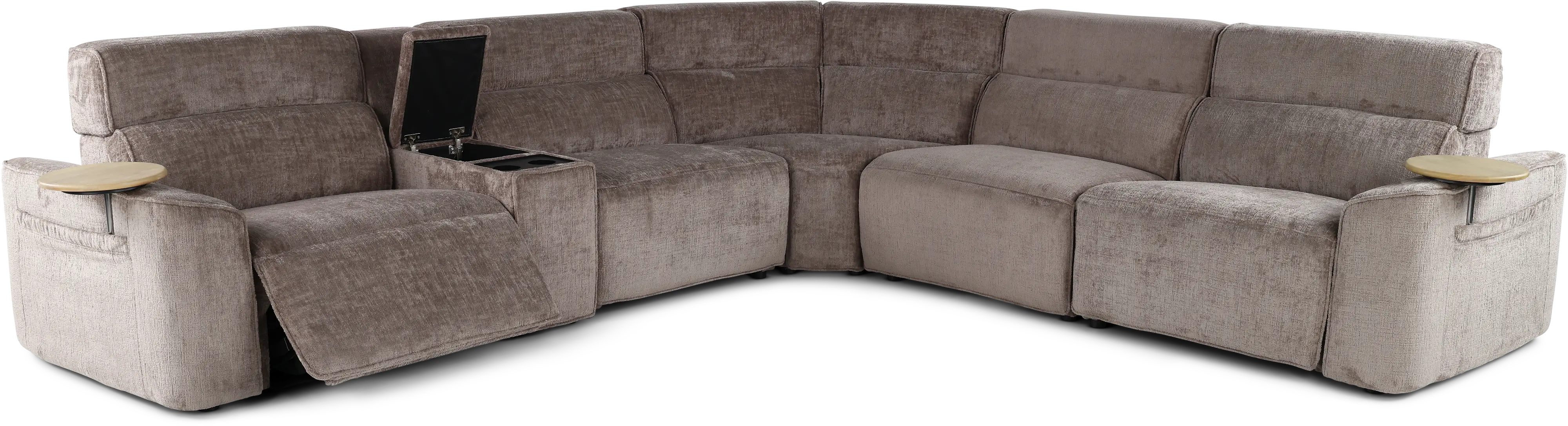 Alora Truffle Brown 6-Piece Power Reclining Sectional-4